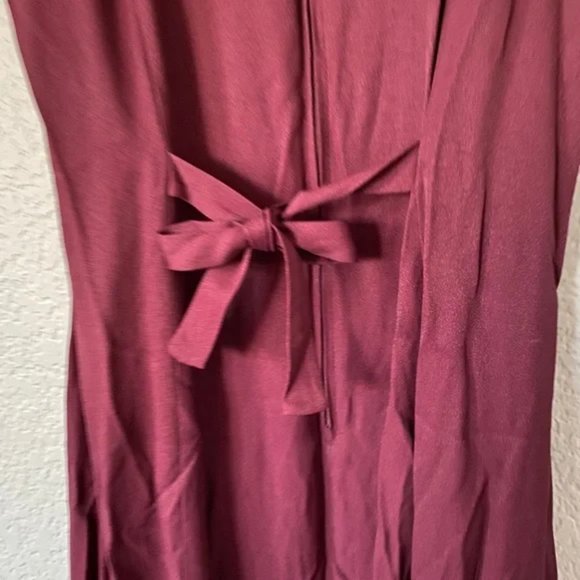 Vintage Bisou Bisou Sleeveless Formal Maroon Baroque Pattern Maxi Dress - Picture 4 of 6